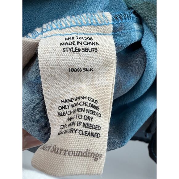 Soft Surroundings Long Sleeve Jolene Silk Watercolor Floral Blouse Sz 1X EUC - Picture 6 of 8